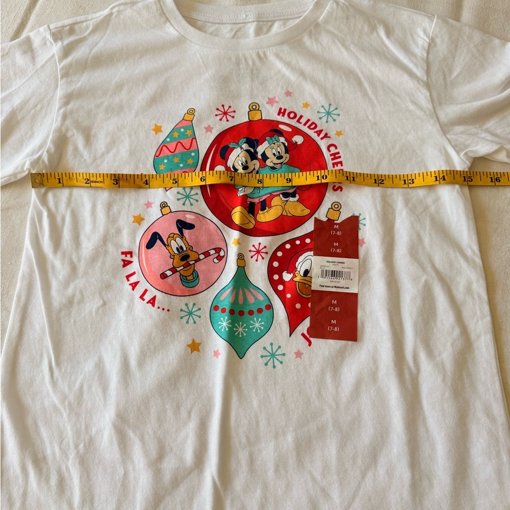 Disney Kids Holiday Cheer T-Shirt - White size M (7-8) - Picture 7 of 8
